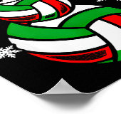 Volleybal Kerstman Hoed Sneeuwman Kerstmis Grappig Poster (Hoek)