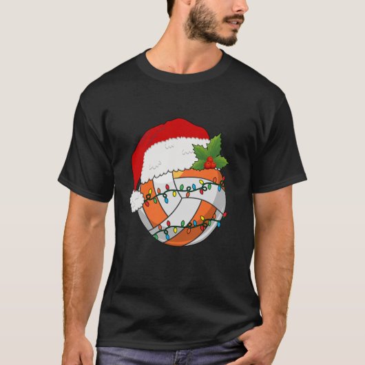 Volleybal Kerstman Hoed Vrouwen Mannen Tennis Lo T-shirt (Voorkant)
