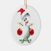 Volleybal Kerstman Keramisch Ornament (Rechts)