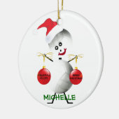 Volleybal Kerstman Keramisch Ornament (Links)