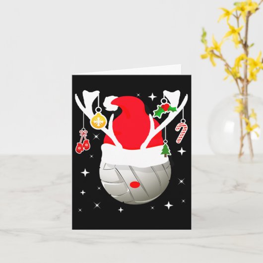 Volleybal Kerstman Rendier Kerstpyjama Xmas Pj Kaart (Gele Bloem)