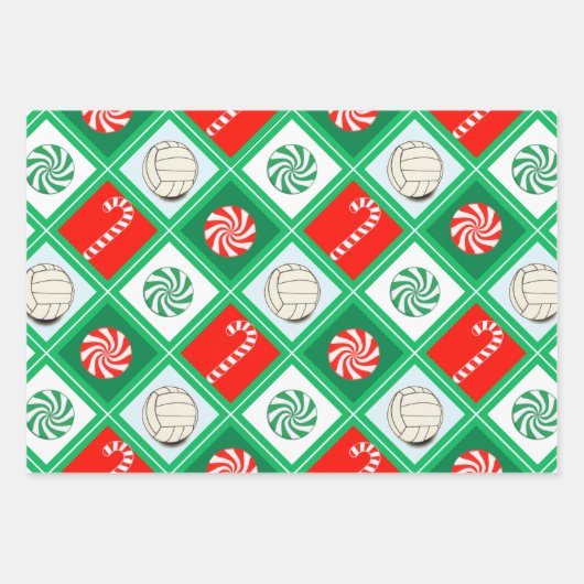 Volleybal Kerstmis Vakantie Cadeauverpakking Papie Inpakpapier Vel (Voorkant 3)