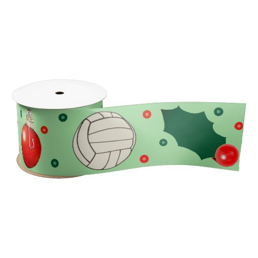 Volleybal Kerstmis Vakantie Gift Satijnen Lint (Spoel)