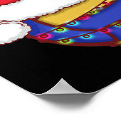 Volleybal Kerstverlichting Santa Hat Funny Volley Poster (Hoek)
