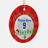 Volleybal kerstversiering op maat keramisch ornament (Rechts)