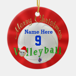 Volleybal kerstversiering op maat keramisch ornament