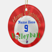 Volleybal kerstversiering op maat keramisch ornament (Links)
