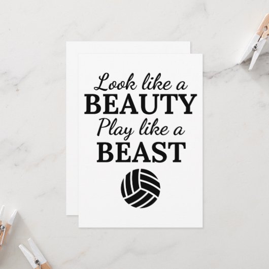 Volleybal: Kijk als een schoonheidsspel als een be Kaart (Voorkant / Achterkant in situ)