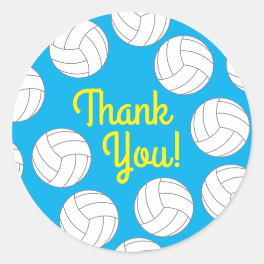 Volleybal kinderen Birthday Party Sports Ronde Sticker (Voorkant)