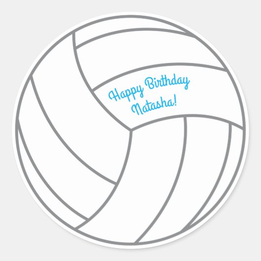Volleybal kinderen Birthday Party Sports Ronde Sticker (Voorkant)