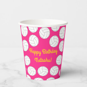 Volleybal kinderen op zaterdag papieren bekers