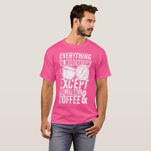 Volleybal koffie t-shirt (Voorkant volledig)