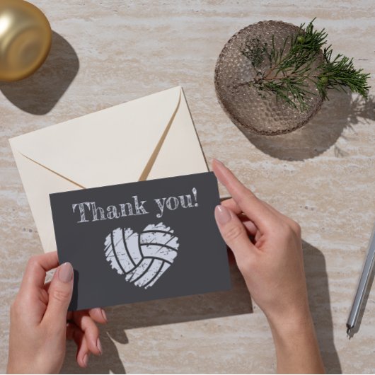 Volleybal krijtbord hart bedankkaart