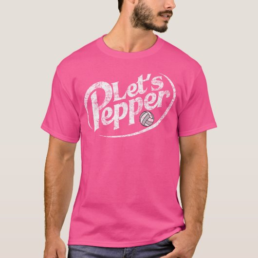 Volleybal Laat Pepper noodlijdend ontwerp beoefene T-shirt (Voorkant)