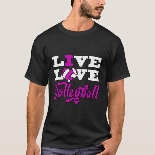Volleybal Lange mouw Shirt Live Liefde Tiener Meis (Voorkant)