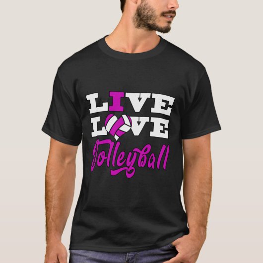 Volleybal Lange mouw Shirt Live Liefde Tiener Meis (Voorkant)