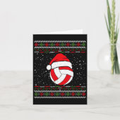 Volleybal Lelijke Kersttrui Sport Lover Xmas Kaart (Voorkant)