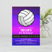 Volleybal; Levendig Violet Blauw en Magenta Kaart (Staand voorkant)