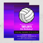 Volleybal; Levendig Violet Blauw en Magenta Kaart (Voorkant / Achterkant)