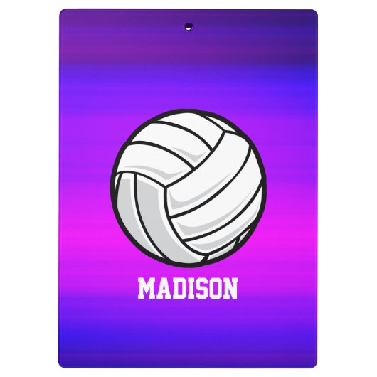 Volleybal; Levendig Violet Blauw en Magenta Klembord (Achterkant)