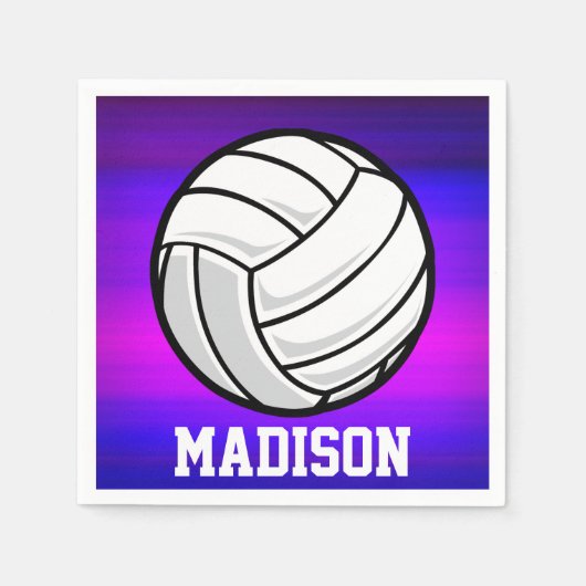 Volleybal; Levendig Violet Blauw en Magenta Servet (Voorkant)