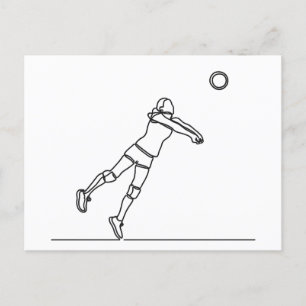 Volleybal Libero Lijntekening Briefkaart