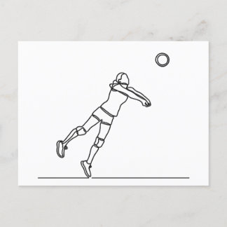 Volleybal Libero Lijntekening Briefkaart