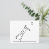 Volleybal Libero Lijntekening Briefkaart (Staand voorkant)