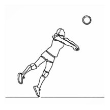 Volleybal Libero Lijntekening