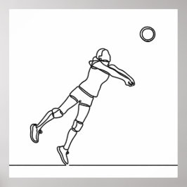 Volleybal Libero Lijntekening Poster