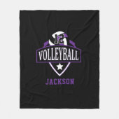 Volleybal Logo met DIY-nummer - Paars Fleece Deken (Voorkant)