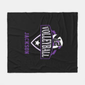 Volleybal Logo met DIY-nummer - Paars Fleece Deken (Voorkant (Horizontaal))