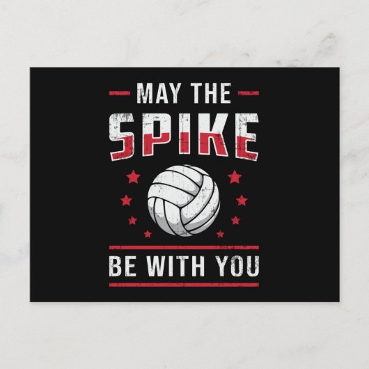 Volleybal mag de Spike zijn met je retro speler Briefkaart (Voorkant)
