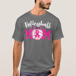 Volleybal mam Roze Ribbon Breast Cancer Bewustheid T-shirt