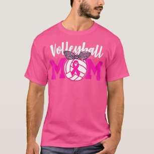 Volleybal mam Roze Ribbon Breast Cancer Bewustheid T-shirt