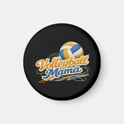 Volleybal Mama Magneet – Retro Volleybal Moeder (Voorkant)