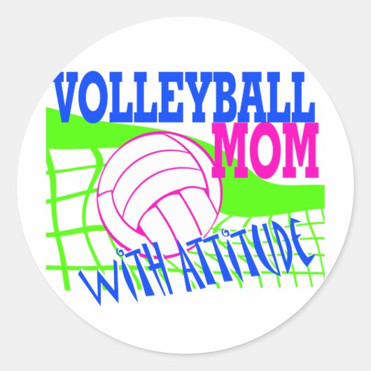 Volleybal mama met standvastigheid ronde sticker (Voorkant)