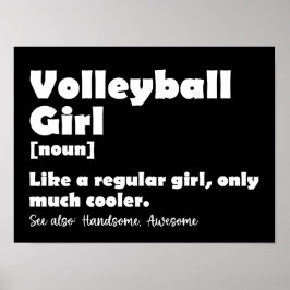 Volleybal Meisje Grappige Definitie Volleybal Lief Poster