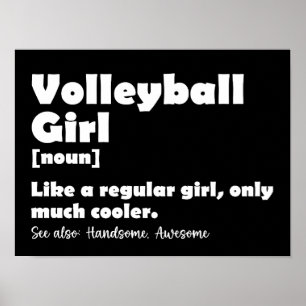Volleybal Meisje Grappige Definitie Volleybal Lief Poster