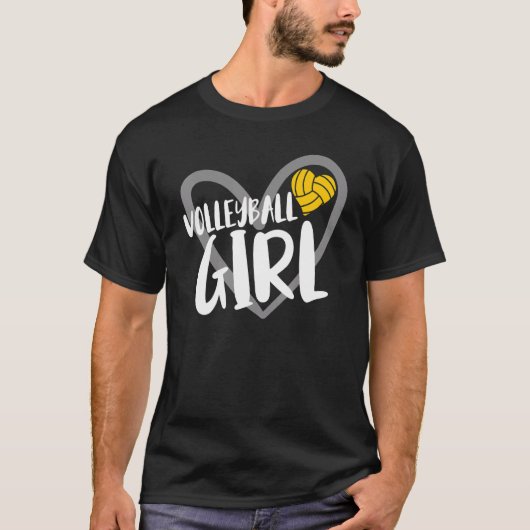 Volleybal Meisje Hart 2 T-shirt (Voorkant)