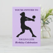 Volleybal Meisje Verjaardag, Volleybal Speler Invi Kaart (Staand voorkant)