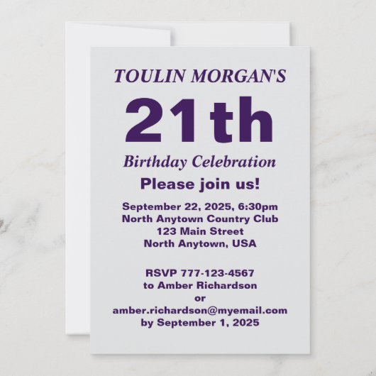 Volleybal Meisje Verjaardag, Volleybal Speler Invi Kaart (Achterkant)