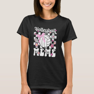 Volleybal meme Groovy meme van een volleybalspeler T-shirt