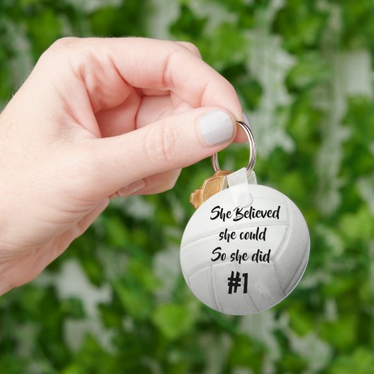 Volleybal met Jersey Number Sleutelhanger (Hand)