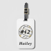 Volleybal met naam en Jersey nummer Bagagelabel (Voorkant (verticaal))