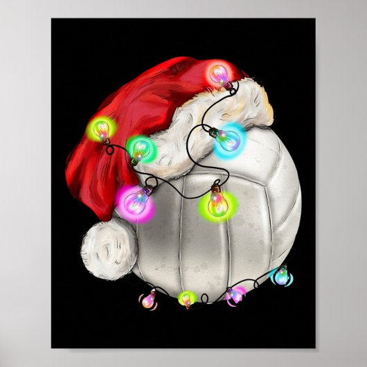 Volleybal met Santa Hat Christmas Kind Boys Poster (Voorkant)