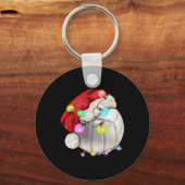 Volleybal met Santa Hat Christmas Kind Boys Sleutelhanger (Voorkant)