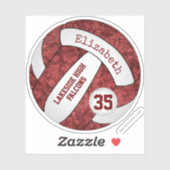 volleybal met schoolteam voor maroon - meisjes sticker (Vel)