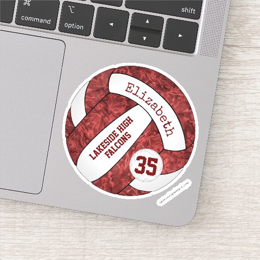 volleybal met schoolteam voor maroon - meisjes sticker (Detail)
