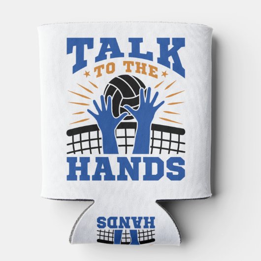 Volleybal Middenblokker Praat met de handen Blikjeskoeler (Achterkant)